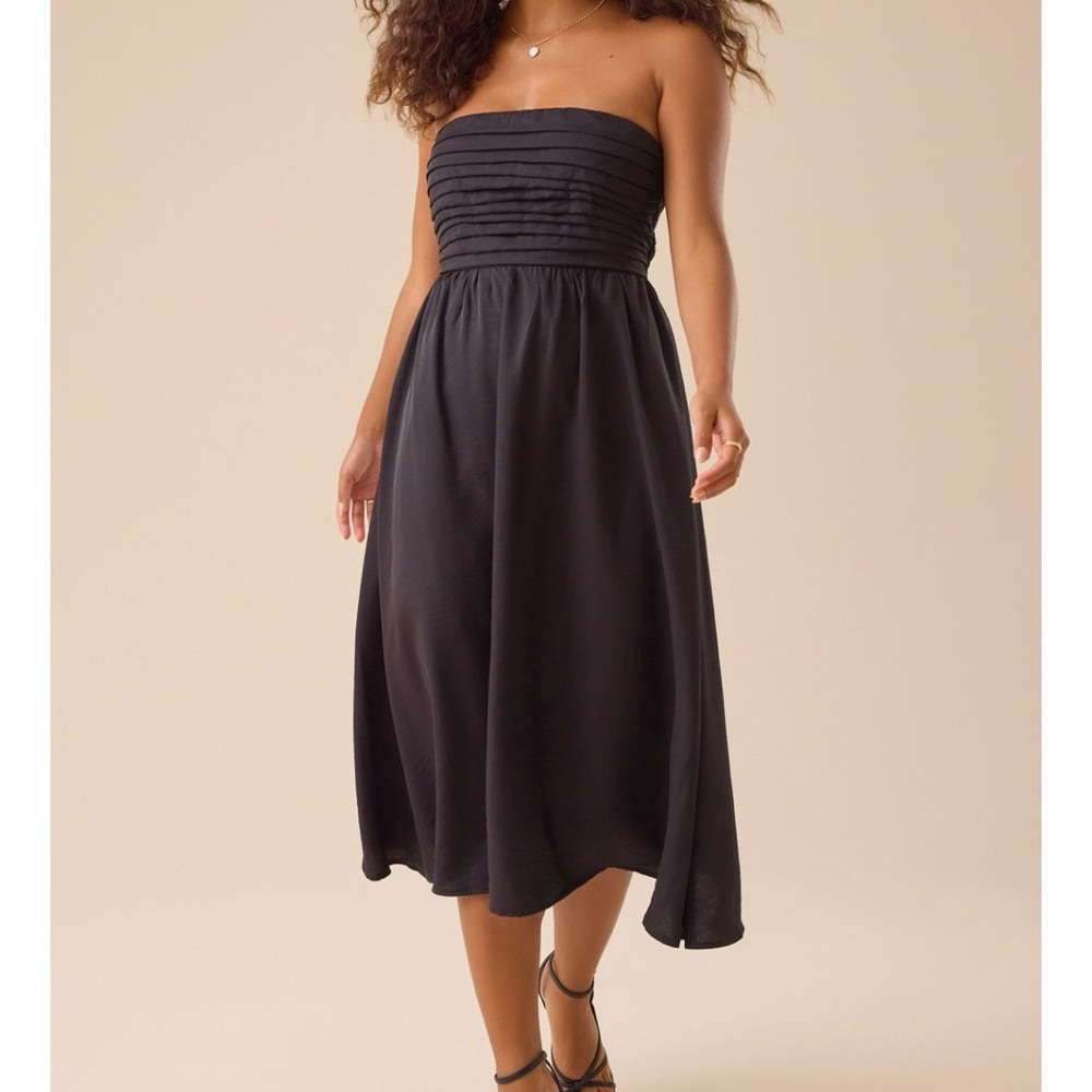 Altar’d State Black Strapless Midi Dress Size Small NWT